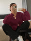 Iris | Gilet Femme Chic Bordeaux