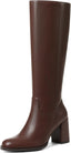 Bottes Femme à Talons Épais monAlea – Genou, Bout Rond, Fermeture Éclair