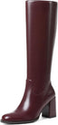 Bottes Femme à Talons Épais monAlea – Genou, Bout Rond, Fermeture Éclair