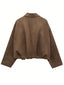 Veste Bomber Oversize Femme | Manteau Brun Tendance - Alea