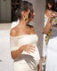 Michaela | Robe Maxi Plissée Off-Shoulder pour Maternité - Alea