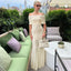 Michaela | Robe Maxi Plissée Off-Shoulder pour Maternité - Alea