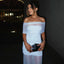 Michaela | Robe Maxi Plissée Off-Shoulder pour Maternité - Alea