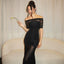 Michaela | Robe Maxi Plissée Off-Shoulder pour Maternité - Alea