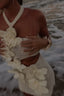 Margaret | Mini Robe Fleurie en Tricot avec Encolure Halter - Alea