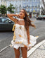 Isabel | Mini Robe Imprimée avec Col Halter et Volants - Alea