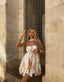 Isabel | Mini Robe Imprimée avec Col Halter et Volants - Alea