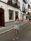 Sereine | Robe Mini Sans Manches avec Volants et Sequins - Alea
