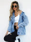 Veste en jean mode grande taille pour femmes - Agatha - Alea