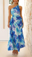 Robe Maxi Plissée Fleurs à Une Épaule Madison - Alea