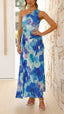 Robe Maxi Plissée Fleurs à Une Épaule Madison - Alea