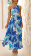 Robe Maxi Plissée Fleurs à Une Épaule Madison - Alea