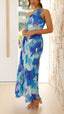 Robe Maxi Plissée Fleurs à Une Épaule Madison - Alea
