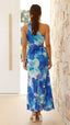 Robe Maxi Plissée Fleurs à Une Épaule Madison - Alea