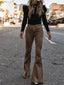 Femme Pantalon Évasé en Velours Côtelé - Alea