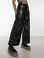 Femme Pantalon Taille Haute en Cuir - Alea