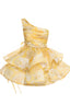 Daphne | Robe Mini Fleurie à Épaule Unique - Alea