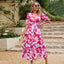 Gabriella | Imprimé V-Collier Robe - Alea