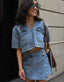 Ensemble en denim 2 pièces : top et jupe assortis - Alea