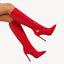 Bottes féminines en simili cuir à hauteur de genou avec talon stiletto - Alea