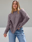 Pull oversize en tricot torsadé pour femmes - Alea
