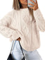 Pull oversize en tricot torsadé pour femmes - Alea