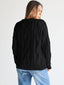 Pull oversize en tricot torsadé pour femmes - Alea