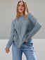 Pull oversize en tricot torsadé pour femmes - Alea
