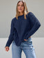 Pull oversize en tricot torsadé pour femmes - Alea