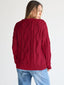 Pull oversize en tricot torsadé pour femmes - Alea