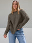 Pull oversize en tricot torsadé pour femmes - Alea