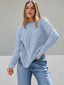 Pull oversize en tricot torsadé pour femmes - Alea