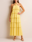 Amira | Robe Maxi Dos Nu à Volants - Alea