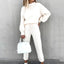 Ensemble Co-ord Femme Confortable avec Manches Bouffantes et Col Montant - Alea
