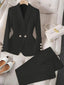 Islara - Élégant Ensemble Blazer Uni à Deux Pièces - Alea